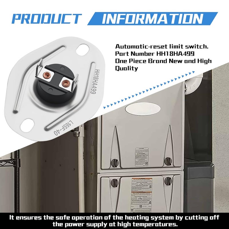 Fospectra HH18HA499 Furnace Limit Switch L165-40, Automatic-Reset High-Limit Switch for Carrier, Payne, Bryant Furnace - Image 2